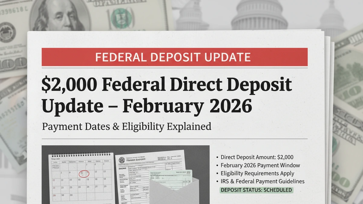 $2,000 Federal Direct Deposit Update – February 2026 Payment Dates & Eligibility Explained